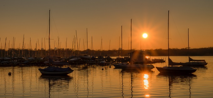 Boats in harbor