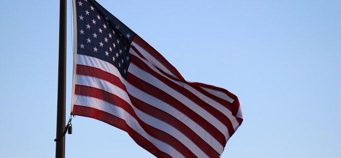 US flag in breeze