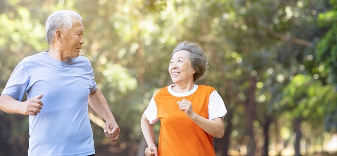 Happy jogging couple