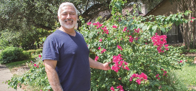 Ricardo Valdez Holds Azaleas